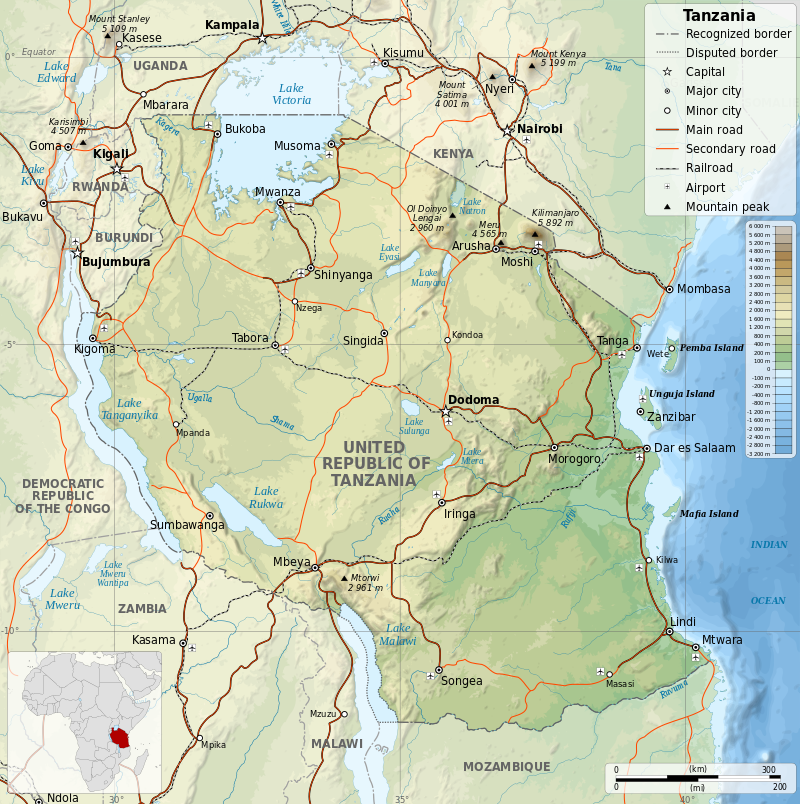 By Tanzania_map-fr.svg: SémhurTranslation: Jen - Tanzania_map-fr.svg, CC BY-SA 4.0, https://commons.wikimedia.org/w/index.php?curid=33843808